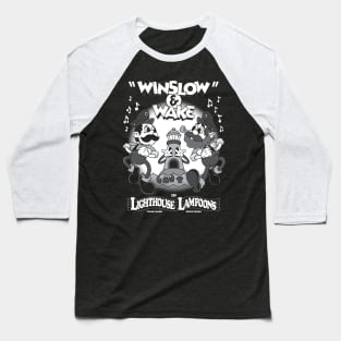 Vintage Cartoon Lighthouse Lampoons - Winslow & Wake - Creepy Cute Horror Baseball T-Shirt
